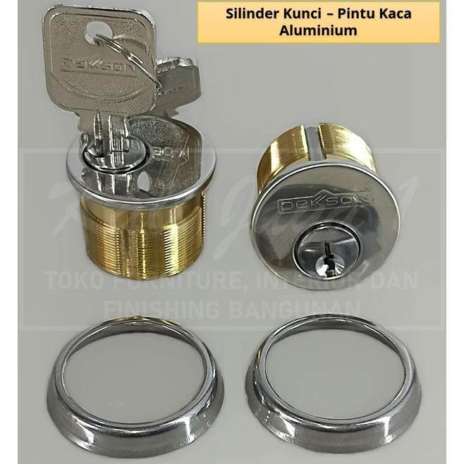 TERLARIS Dekkson Silinder Kunci Pintu Aluminium Lock KC 8128 Bulat