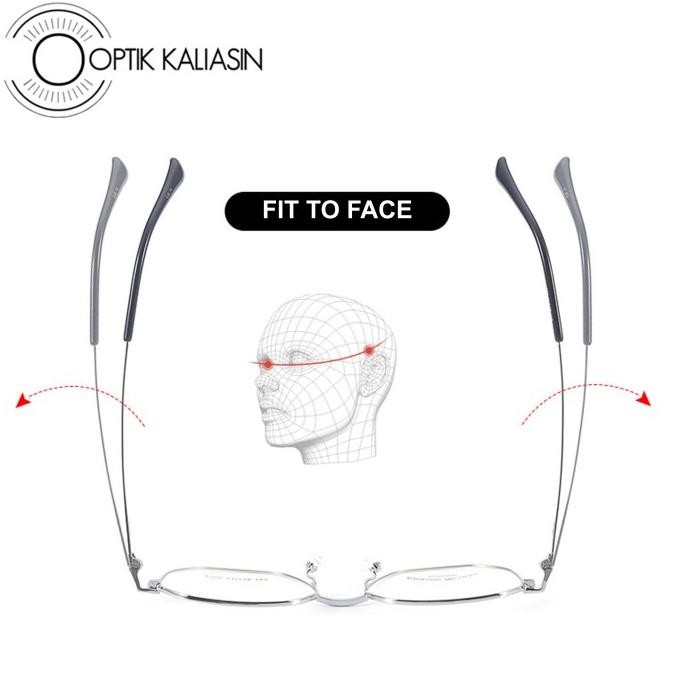 Terbaru Frame Kacamata Pria Wanita Titanium Bulat Metal Full Frame Tipis 1759