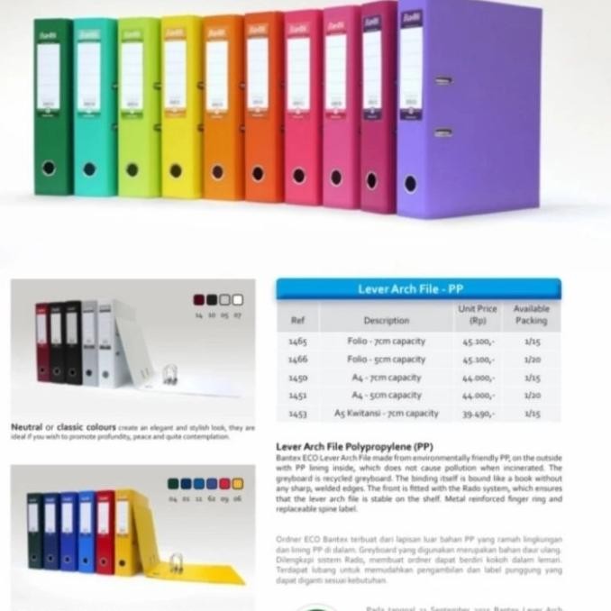 

ready odner A4 plastik bantex 1450 / 7cm murah