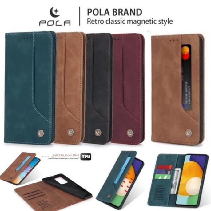 SIAP KIRIM FLIP CASE OPPO A17 - A17K - A16 - OPPO A16E / A16K - OPPO A15 / A15S PREMIUM LEATHER RETR