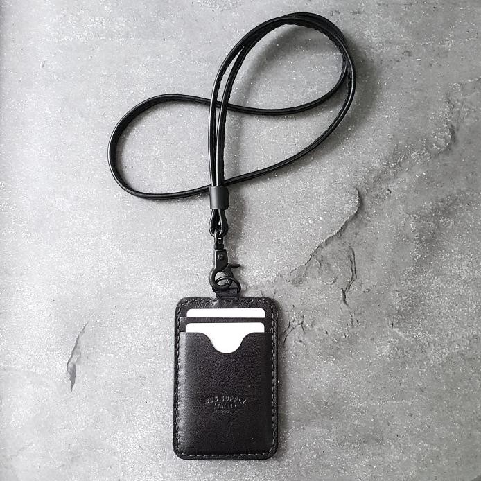

ready BDS BROOKS - Handcrafted leather Lanyard ID card Holder, triple slot murah