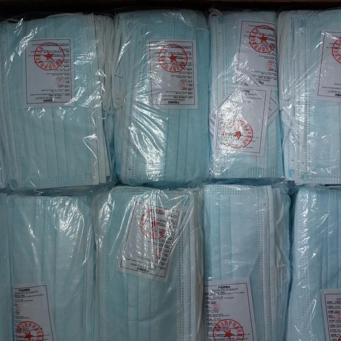 MASKER 3 PLY EARLOOP BIRU PAKAI BOX ISI 50BOX/1KOLI TERMURAH
