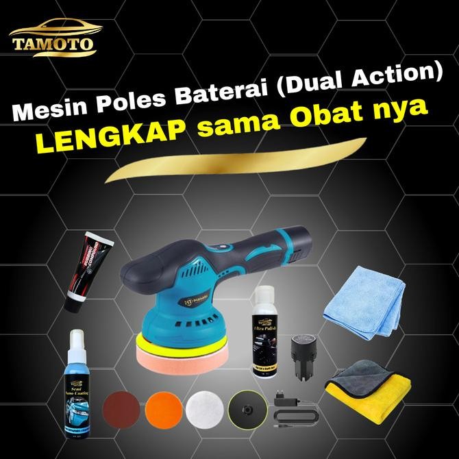 TERLARIS Mesin poles baterai tanpa kabel / Alat mesin poles body mobil motor penghilang baret lecet 