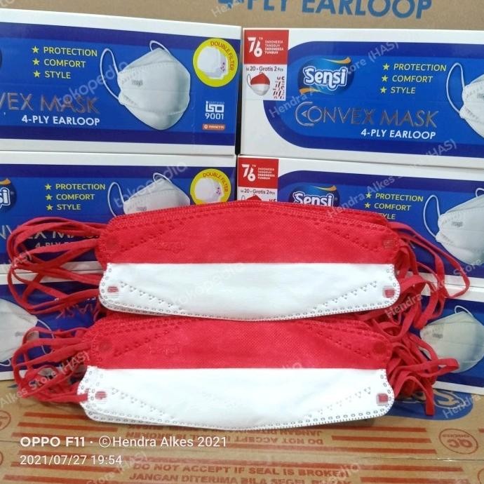 MASKER SENSI CONVEX MERAH PUTIH TERMURAH