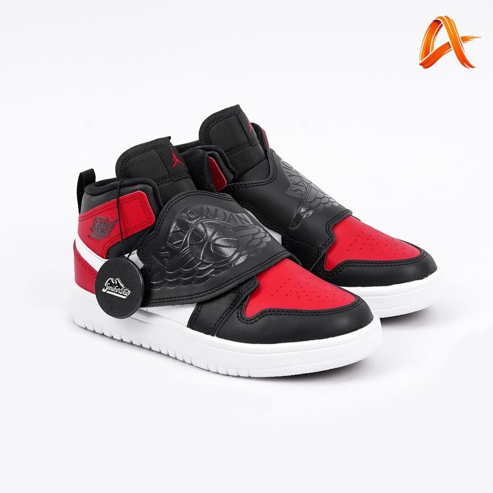 Baru " Baby & Kids " Sky Jordan 1 Bred Toe Td / Ps Original