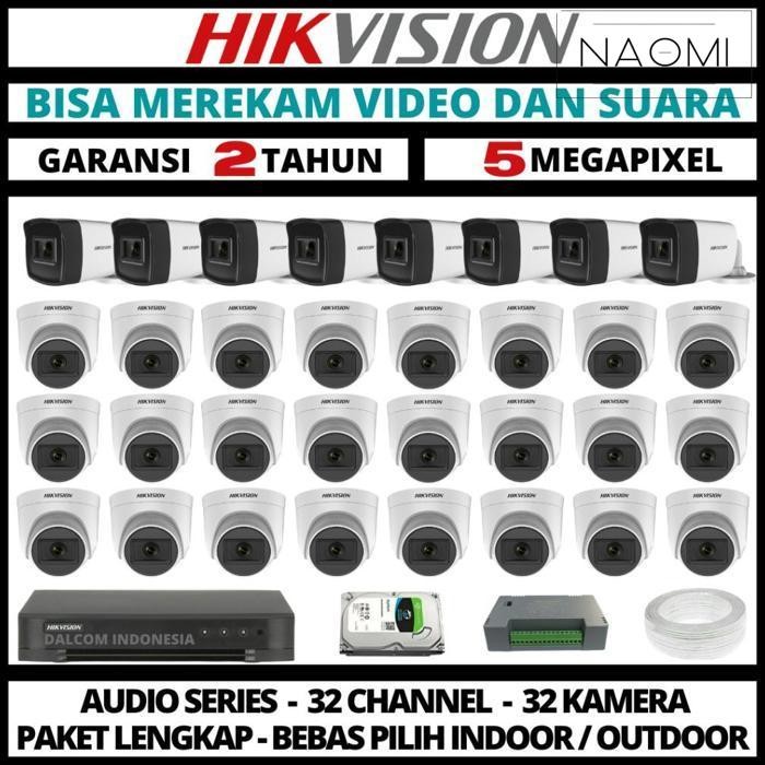 Baru Paket Cctv Hikvision 5Mp 3K 32 Channel 32 Camera Turbo Hd Camera Cctv & Dvr Full Hikvision
