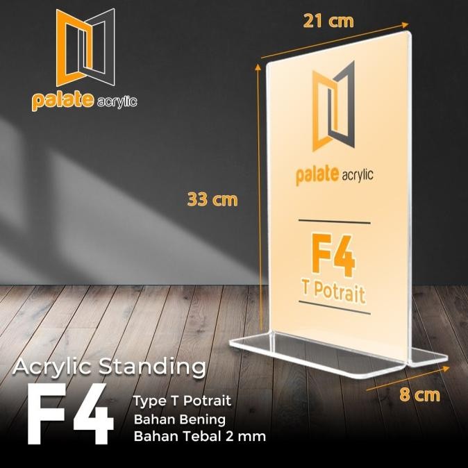 

ready AKRILIK TENT HOLDER F4 T PORTRAIT - 2MM STANDARD murah