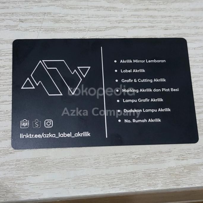 

ready Custom Grafir 0.8mm Metal Name Card/Kartu Nama Anodized murah