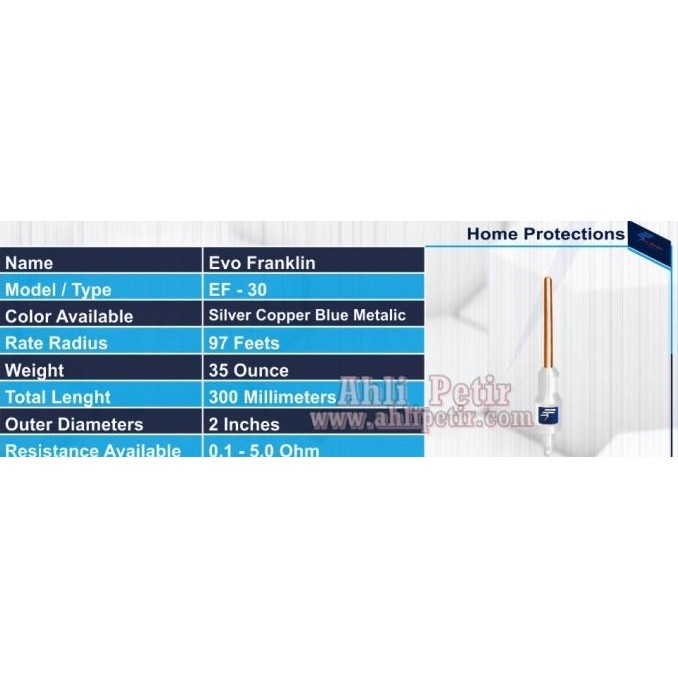 Paket Penangkal Petir Evo Franklin Ef30 Untuk Tower Triangle New Stok