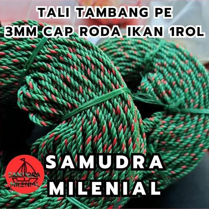 

Tali 3Mm / Tali Tambang 3Mm Pe 1 Rol Cap Roda Ikan Bagus Tali Tambang 3 Mm Co
