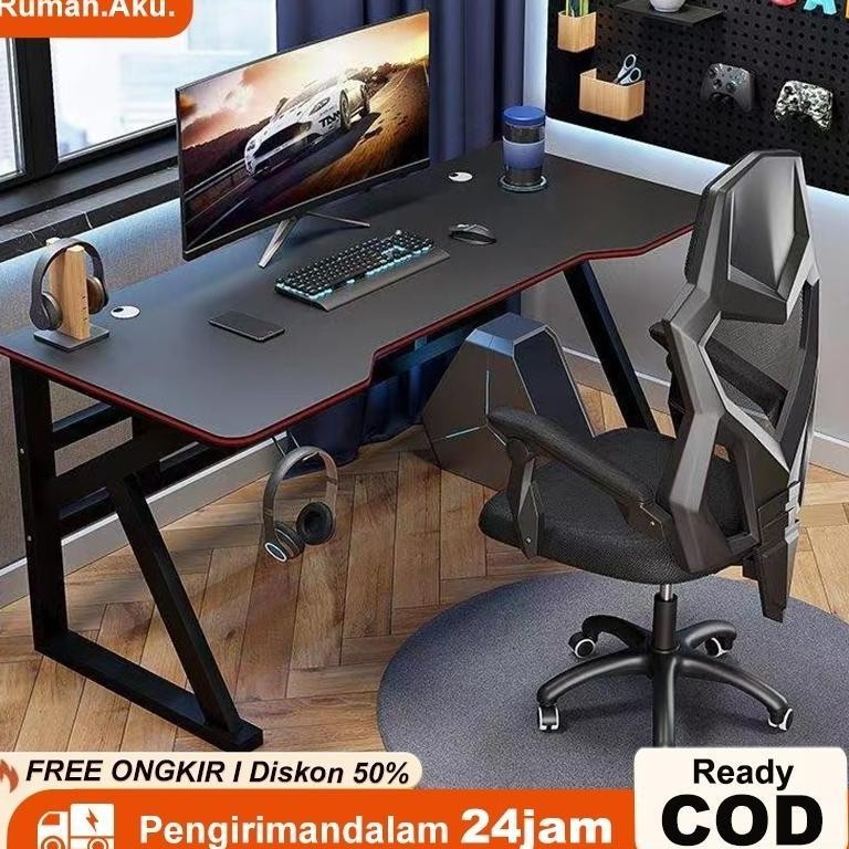 RA Meja Gaming Meja Komputer Meja belajar Meja PC 140cm Meja komputer laptop Minimalis