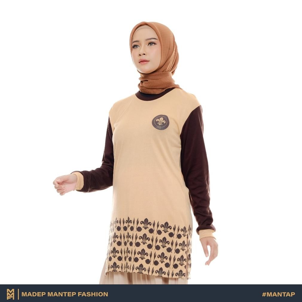 UFO-2025 Kaos Pramuka Tunik Wanita Terbaru Kaos Pramuka Wanita Lengan Panjang Kegiatan Pramuka Cokla