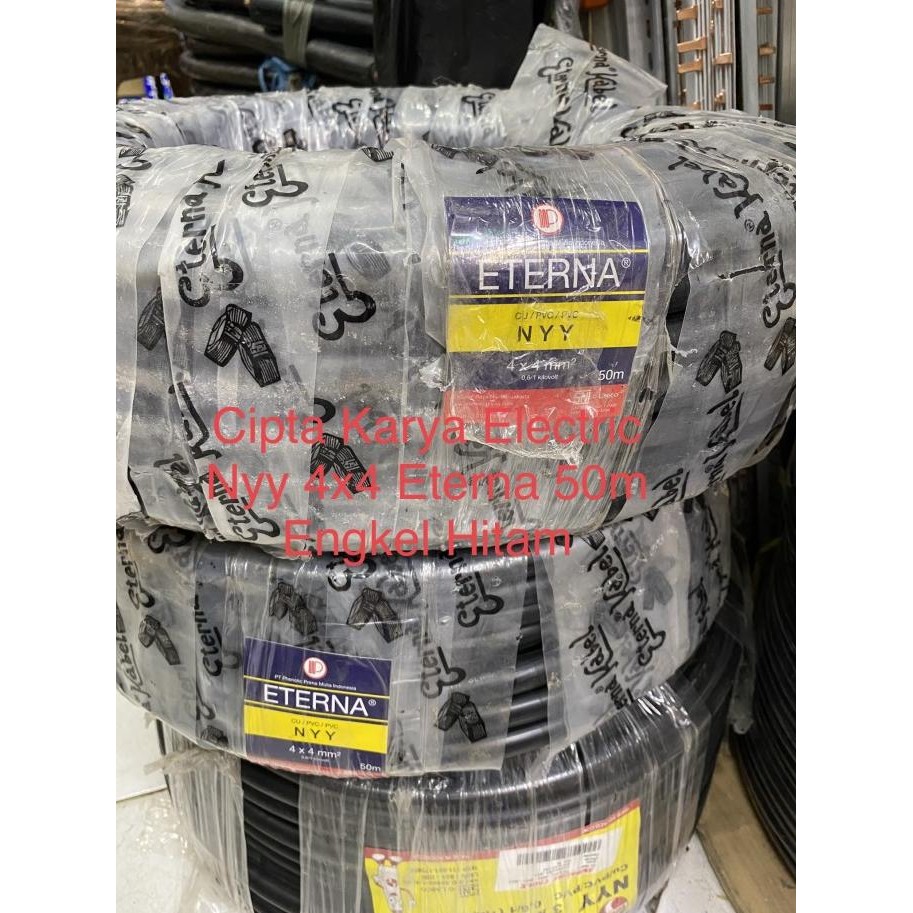 Kabel Nyy 4X4 Eterna Engkel Hitam / Eterna 4X4 Nyy 50M / Nyy 4X4 Kaku New Stok