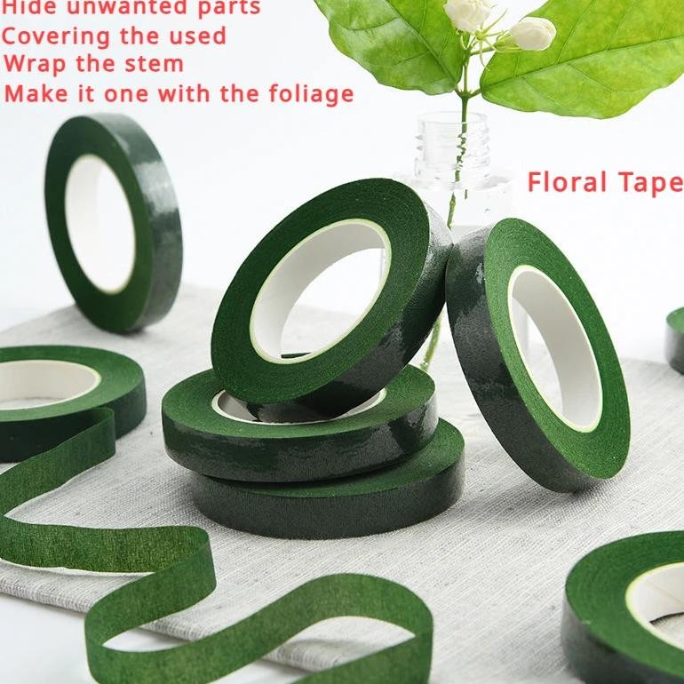 

Floral Tape Crumpled Paper Diy Gardening Flower Pole Winding Handmade Packaging Materials Dark Green Fruit Green Coffee Color