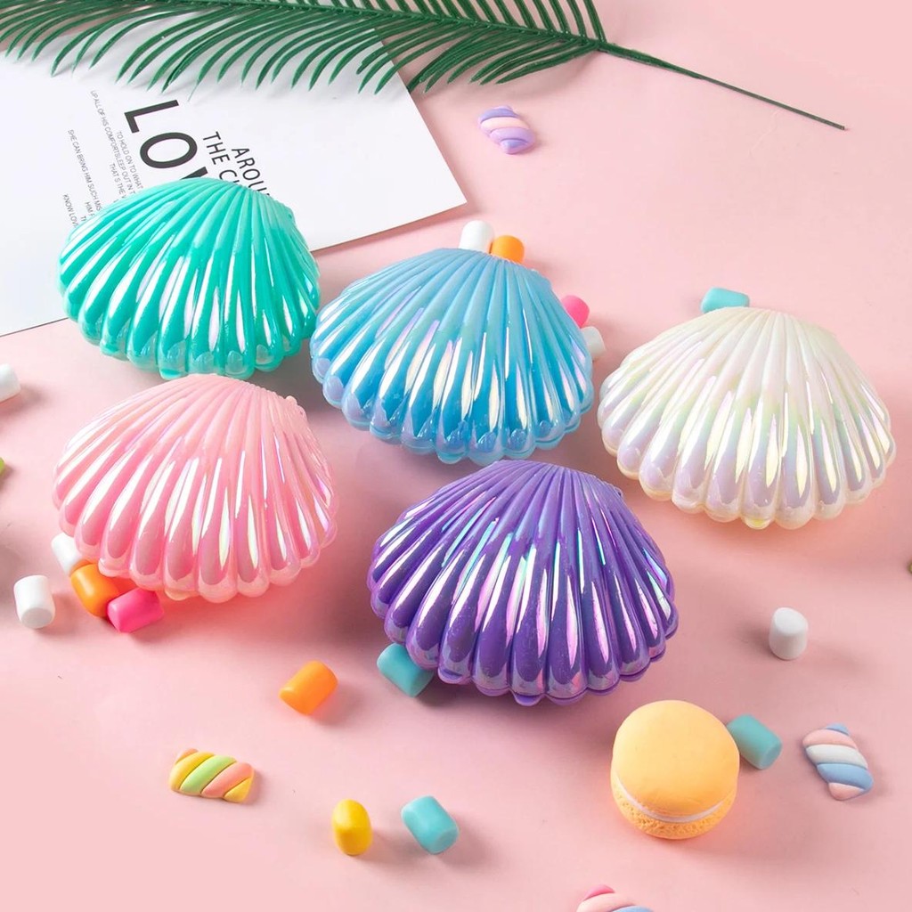 

10Pcs Shell Candy Boxes Plastic Candy Box Baby Shower Snack Cookies Box Wedding Supplies Mermaid Birthday Party Decor