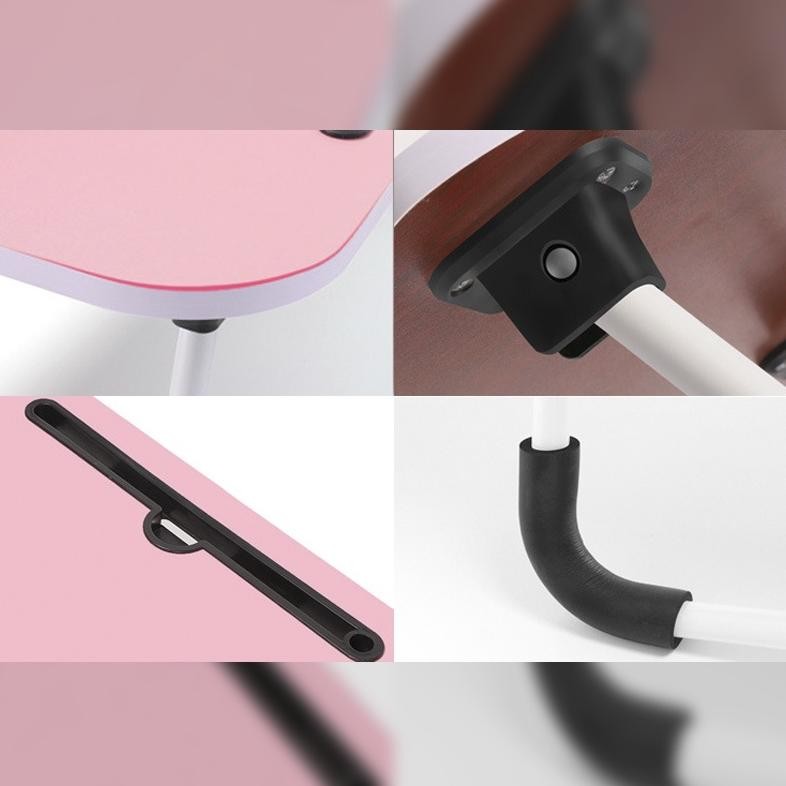 Meja Lipat Laptop Free Laci Meja Belajar Polos Serbaguna Meja WFH Portable Stand Aluminium Meja Kerj