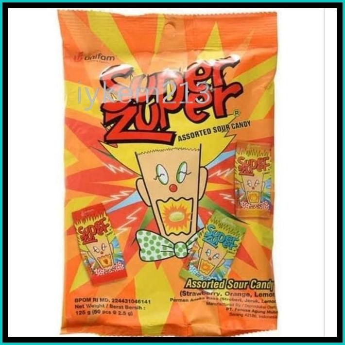 SUPER ZUPER PERMEN SOUR CANDY ISI 50PCS