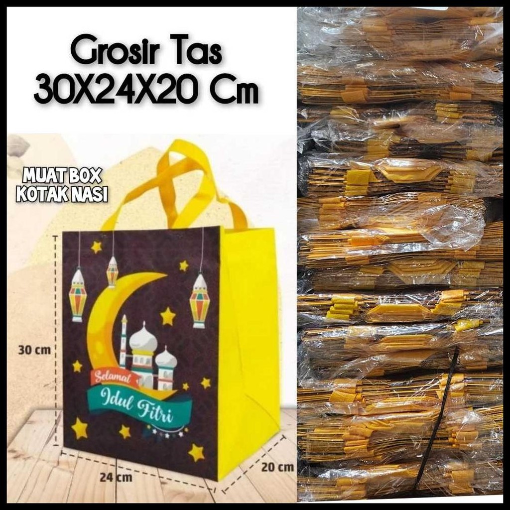 

Ready Grosir Tas Parcel Lebaran 30X24X20Cm Muat Box Nasi Isi Paket 5Pcs Laminasi Kokoh Anti Air Goodie Bag Hari Raya Idul Fitri {Terlaris|Best Seller}