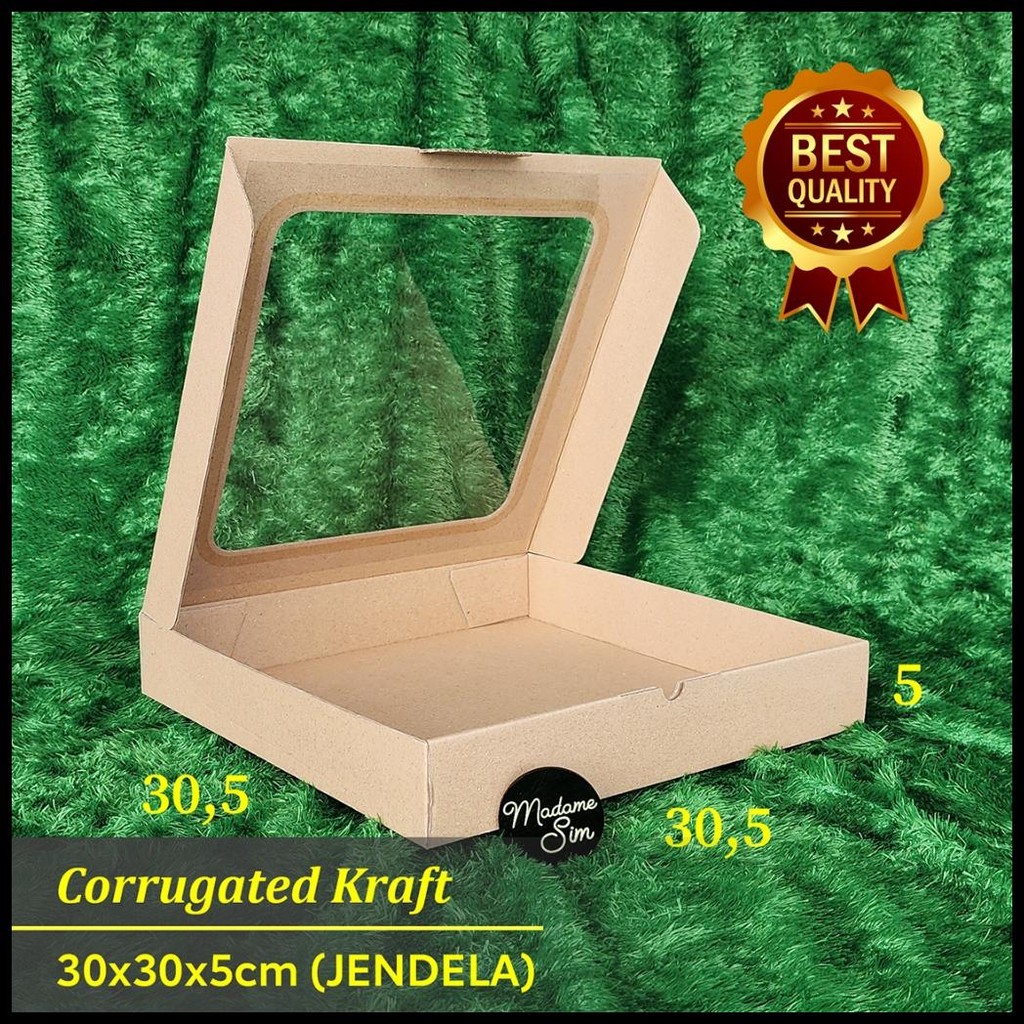 

Ready Kotak Pizza - Box Die Cut - Dus Roti - Kardus 30X30X5 - Jendela (Isi : 10 Pcs) {Terlaris|Best Seller}