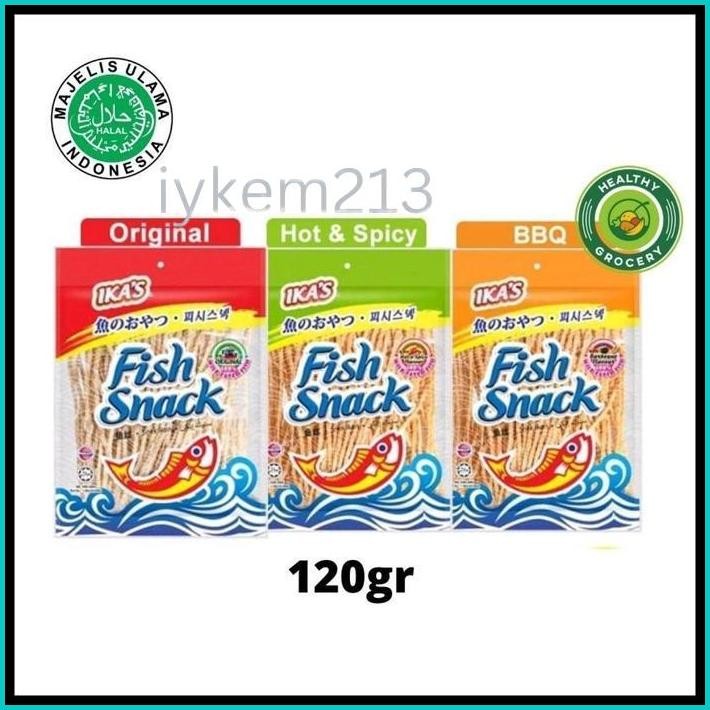 

IKA'S FISH SNACK 120GR / IKAS KERUPUK IKAN RASA BBQ ORIGINAL HOT SPICY