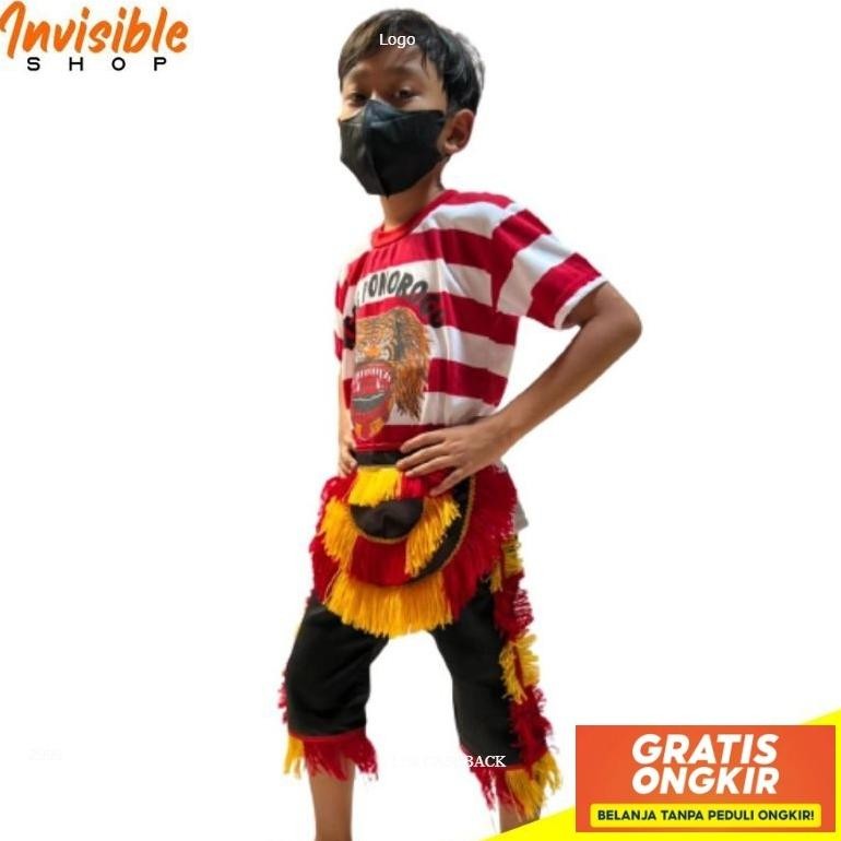 Setelan Reog Anak/Kaos,Celana,Embyong/Kaos Jaranan/Kaos Barongan Original