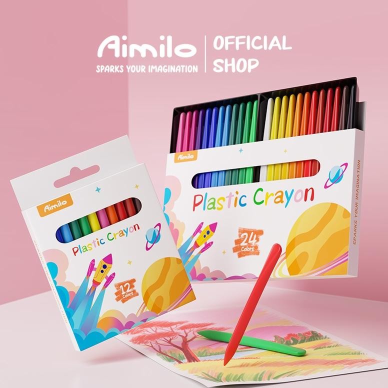

[READY] AIMILO CRAYON SET 12/24 WARNA KRAYON PLASTIK CRAYON ANTI AIR DAN ANTI PATAH ANTI KOTOR TIDAK BERACUN