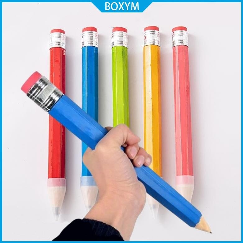 

COLORFUL BIG PENSIL 33CM PENCIL SKATSA BESAR JUMBO KAYU PENSIL MAINAN EDUKASI ANAK ALAT TULIS