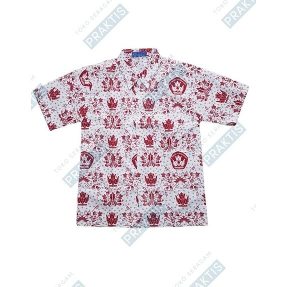 Baju Seragam Batik Panjang Dan Pendek Sd | Batik Sd Panjang Dan Pendek | Batik Sekolah Merah Sd