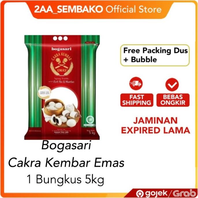 Promo Tepung Terigu Cakra Kembar Emas Pao 5Kg 1Pcs