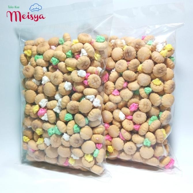 

Promo Snack Jadul 1 Kg Biskuit Gemrose Kue Kancing Monas Warna Warni Kiloan