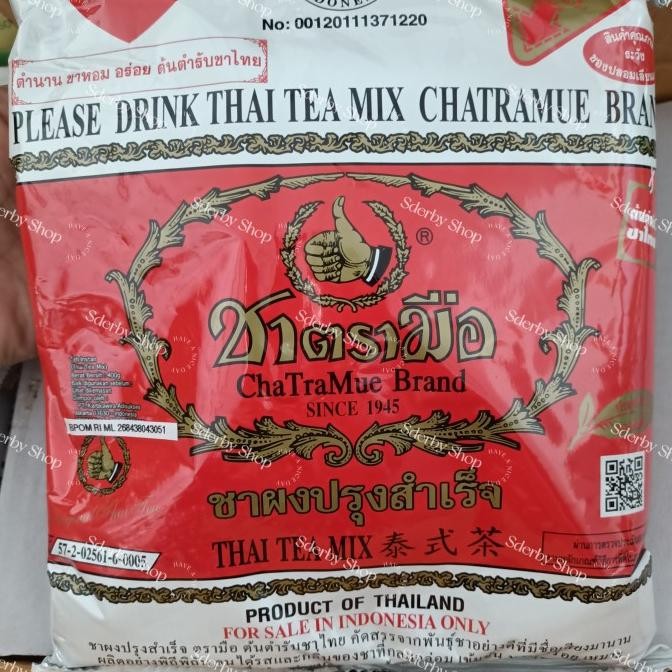 

Sale Chatramue Thaitea Thailand 400Gr Thai Tea 1 Dus Isi 12Bks