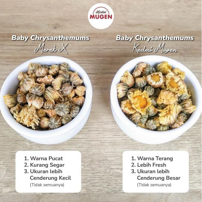 

Grosir Baby Chrysanthemum Herbal Tea/Teh Bunga Kuncup Krisan Kedai Mugen 500G