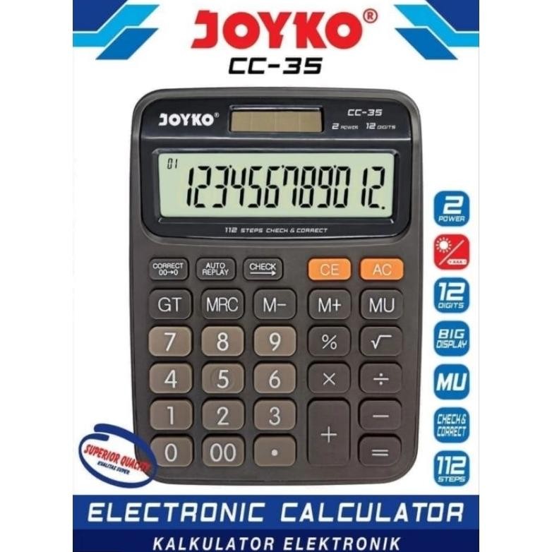 

df-7 dh-68 JOYKO CC35 CHECK CORRECT CALCULATOR 12Digit - Big Display Kalkulator Meja CC 35 Murah Murah