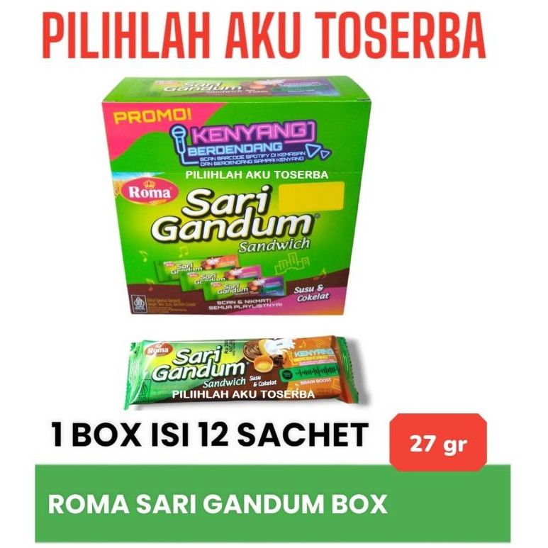

Promo Roma Sari Gandum Box Sandwich Susu & Cokelat - ( 1 Dus Isi 10 Box )