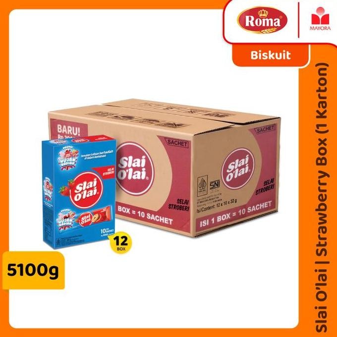 

Promo 1 Karton Biskuit Roma Slai Olai Strawberry Box