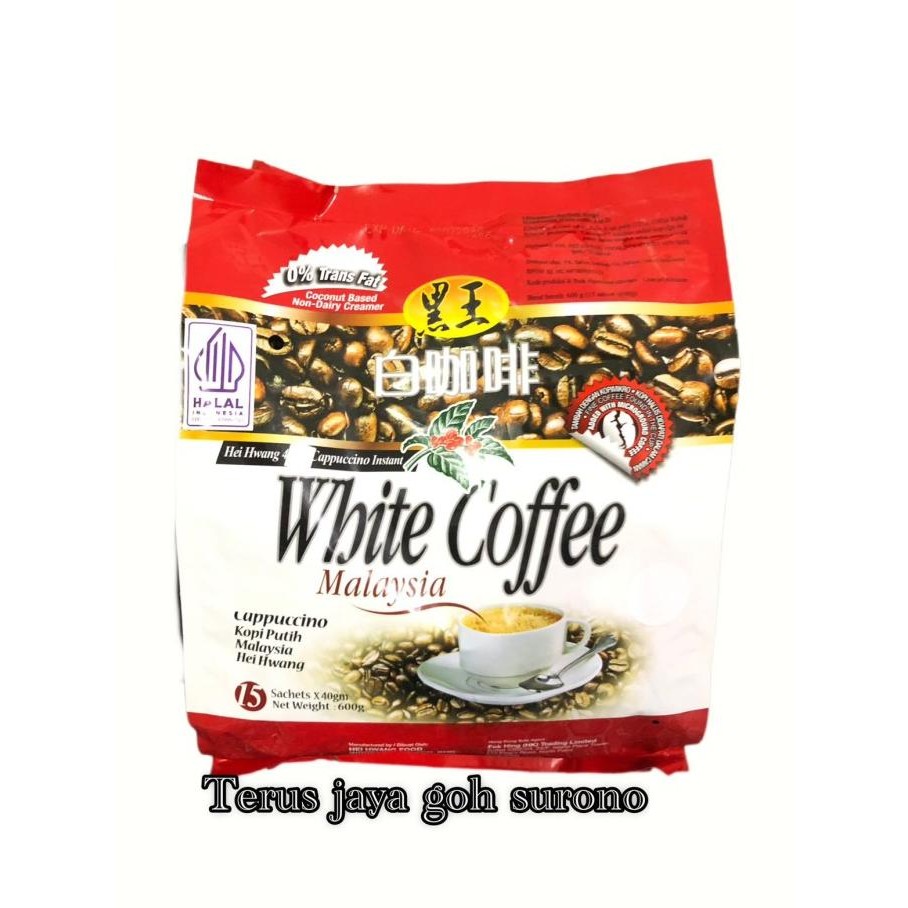 

Promo Hei Hwang Cappuccino Instan White Coffee 40Gr X 15S (0% Trans Fat Coconut Based Non-Dairy Creamer)