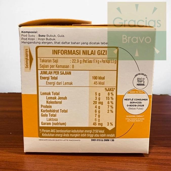 

Sale Nescafe Dolce Gusto Latte Machiato Capsule. 1 Box = 16 Capsule