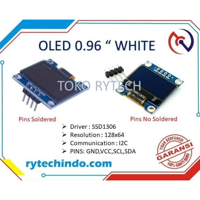 OLED LCD 0.96" Inch I2C IIC Module 4PIN WHITE nUg