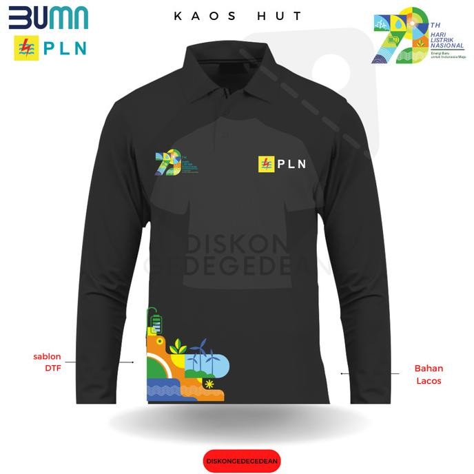 New Kaos Kerah Hut Pln 79 Panjang Polo Pln 79 Hari Listrik Nasional
