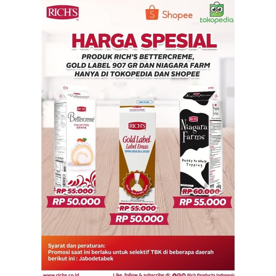 

Produk Baru!! Rich's Bettercreme 907ml