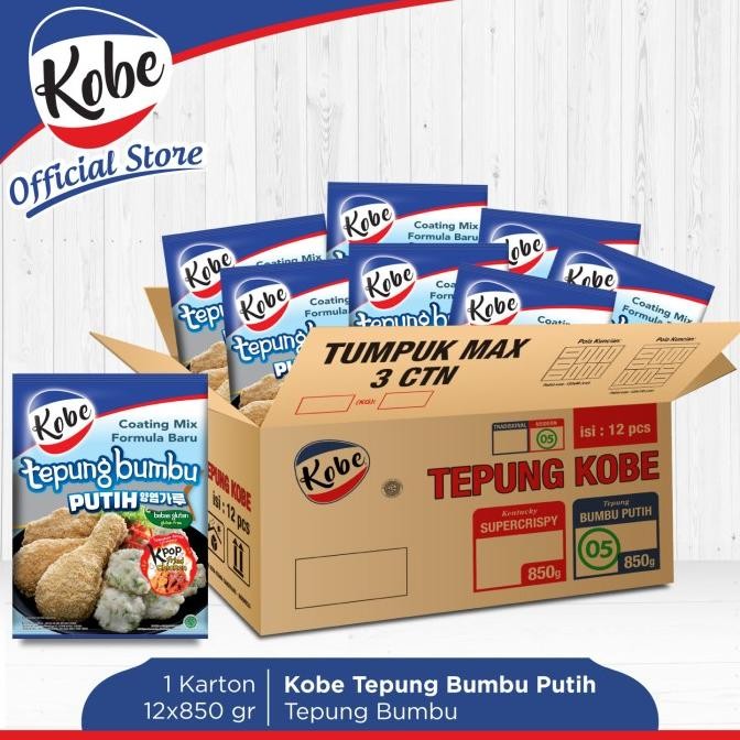 

Terbaru! Kobe Tepung Bumbu Putih 850Gr 1 Karton Isi 12Pcs