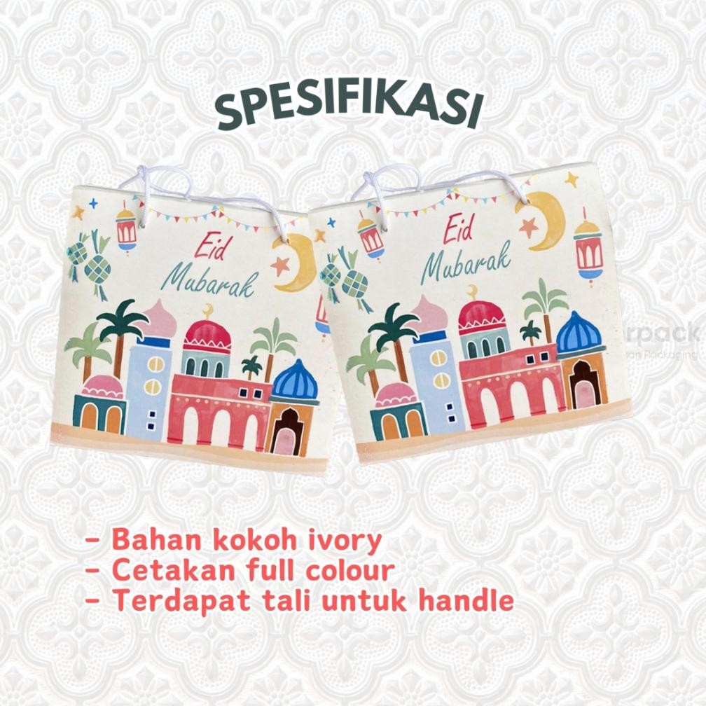 

10 Pcs Gable Box Lebaran toples tabung - White Pink Muat 2 toples jar 500-800ml/ uk 19x17x10 cm /hampers kue lebaran