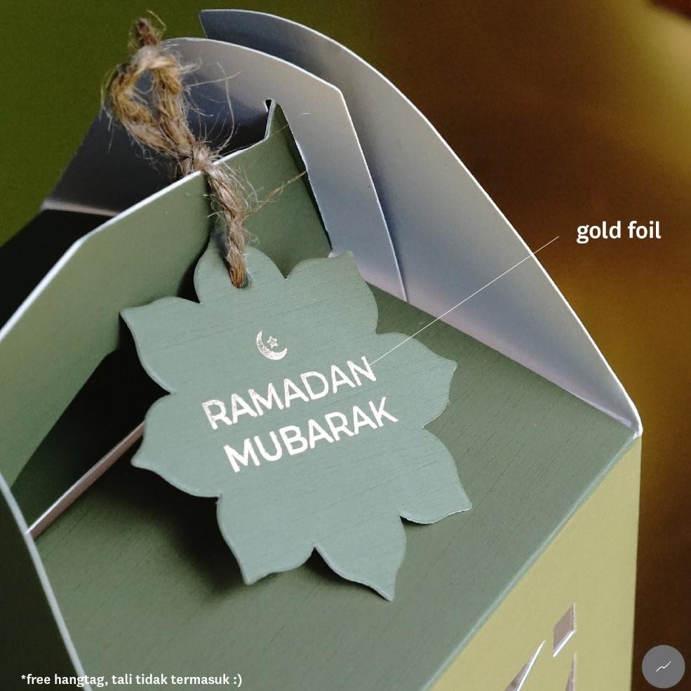 

10pcs Gable Box Idul Fitri Dus Jar Toples Kue Kering Lebaran Packaging Hampers Ramadan (OLIVE)