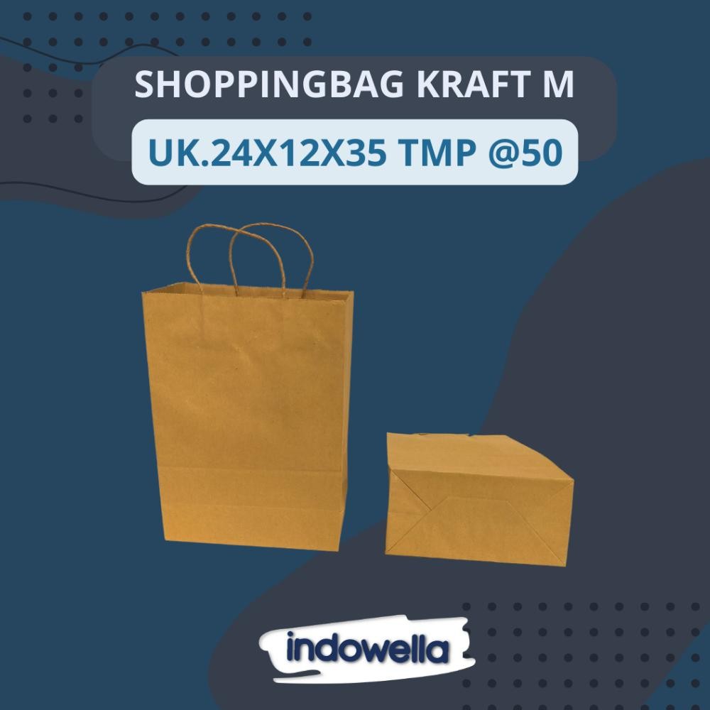 

Hj-45 Shopping Bag Paper Coklat Kraft All Size 1 Lusin
