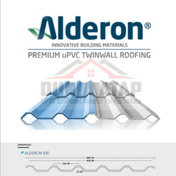 Atap Upvc Alderon R830 Double Layer 10Mm - Panjang 3.5 Meter Original Dan Terpercaya