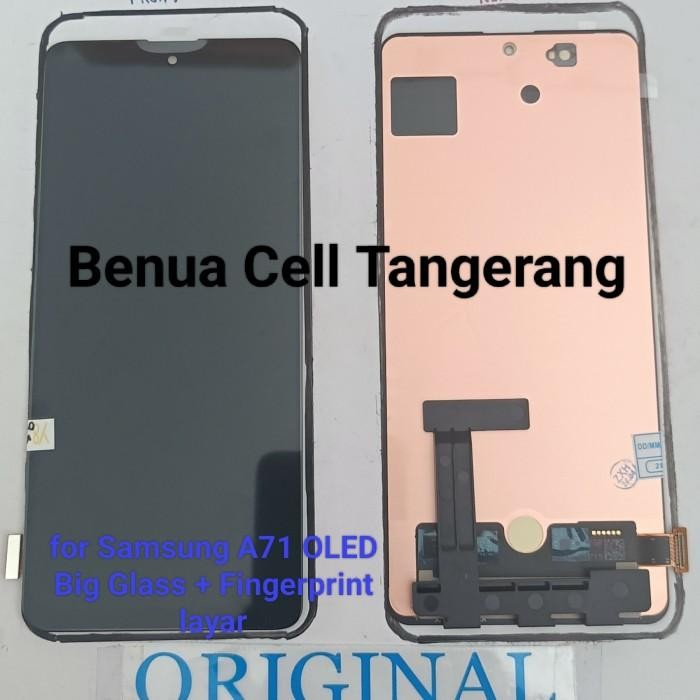Lcd Samsung A71 / Samsung M51 Oled Big Glasss+Finger Print Layar Original Dan Terpercaya