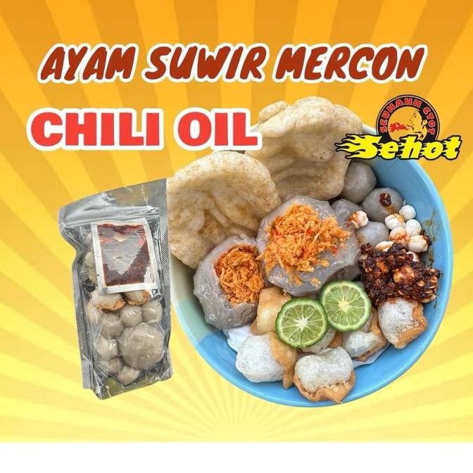 

[ Chili Oil ] Baso Aci Ayam Suwir dengan Sambal Chili Oil Makanan Instan Pedas nUg