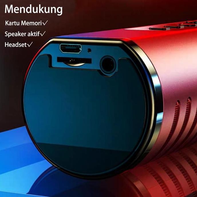 Murah Mic Karaoke K6 Wireless Bluetooth Karaoke Player Smule Microphone Speaker Ktv Efek Usb Player