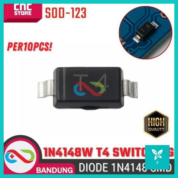 | CNS | 10 PCS DIODE 1N4148 SOD123 1N4148W T4 SOD-123 SWITCHING DIODE 1N4148 SMD