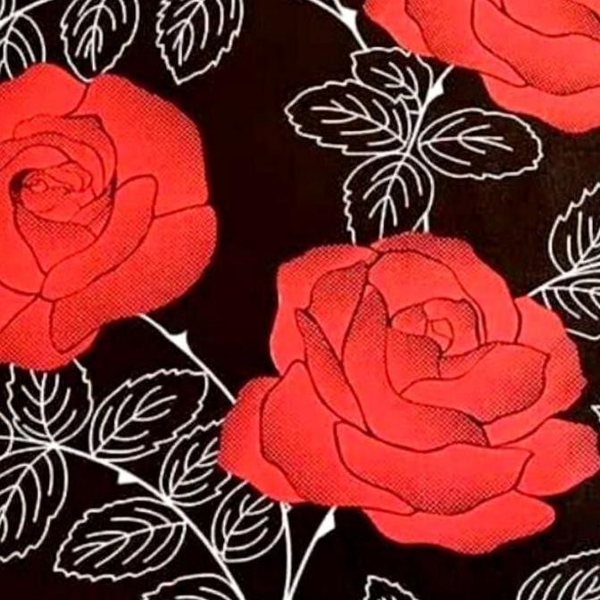 TERBARU WALLPAPER DINDING STICKER DINDING BUNGA MAWAR HITAM BESAR